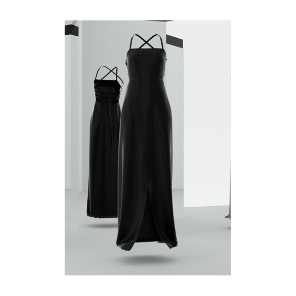 100% silk open back dress - Picture 1 of 4